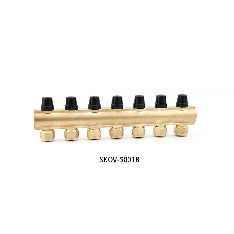  SKOV-5001A+5001B  brass Floor Heating Manifolds for floor heating system usage 2-8way