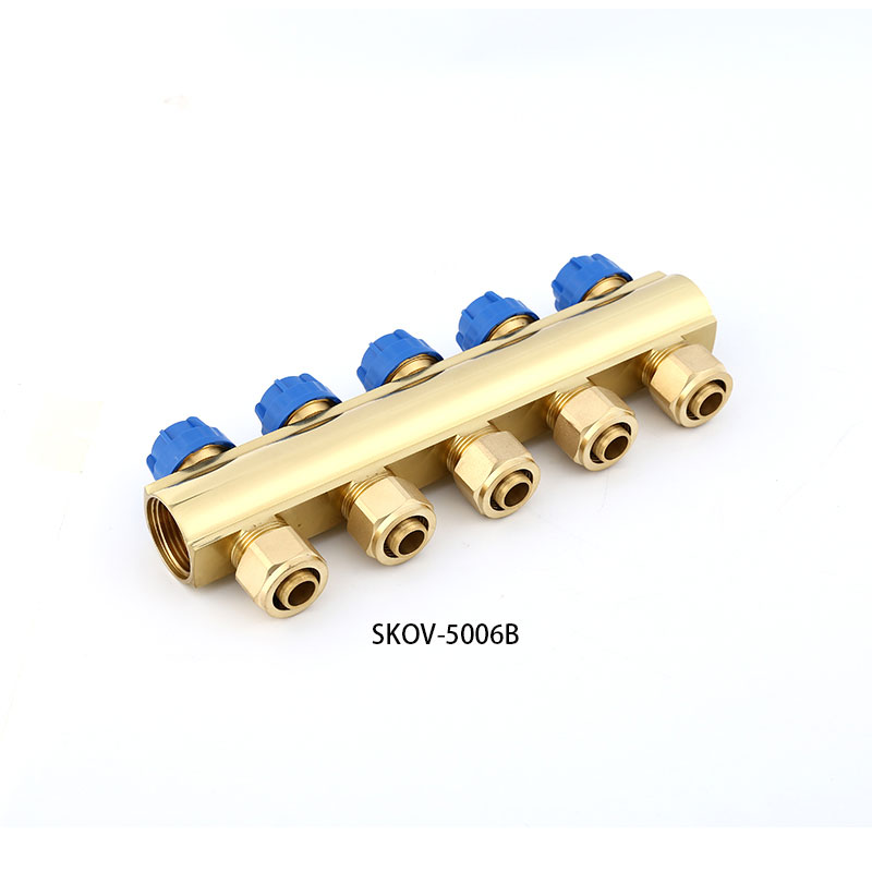  SKOV-5006A+5006B brass Floor Heating Manifolds for floor heating system usage 2-8way