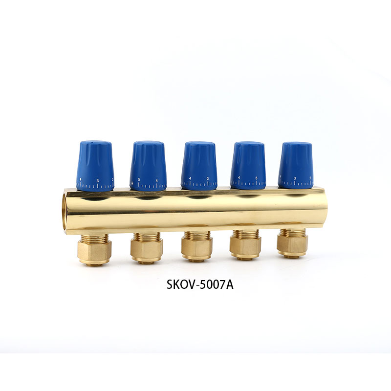  SKOV-5007A+5007B brass Floor Heating Manifolds for floor heating system usage 2-8way