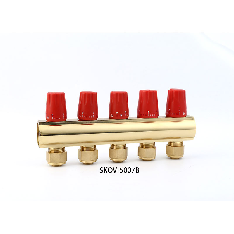  SKOV-5007A+5007B brass Floor Heating Manifolds for floor heating system usage 2-8way